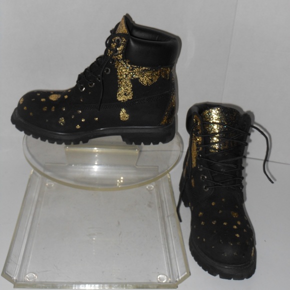 TIMBERLAND BLACK LEATHER SUEDE ANKLE BOOTS SIZE 7 - Picture 4 of 5